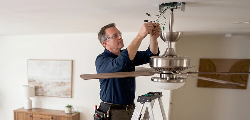 Ceiling Fan Light and Switch Repair in Lowell