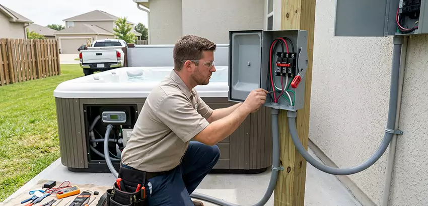 Outdoor Hot Tub Electrical Installation in Lowell