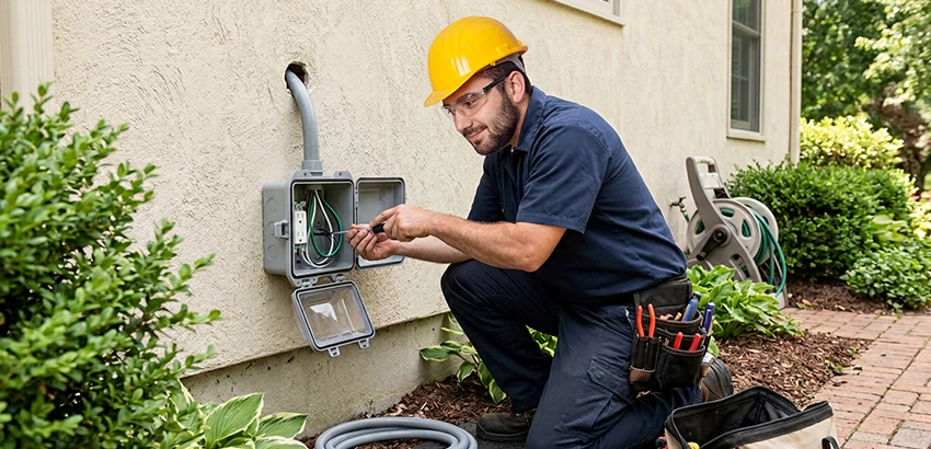 Outdoor Outlet Installation on Vinyl Siding in Lowell