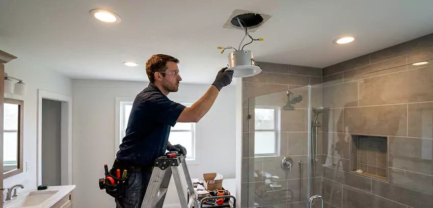 Bathroom and Shower Recessed Lighting Installation in Lowell